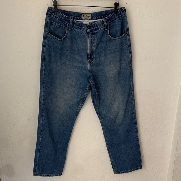 L.L. Bean Other - LL Bean Mens Jeans Comfort Waist 36x32 100% Cotton Hidden Elastic